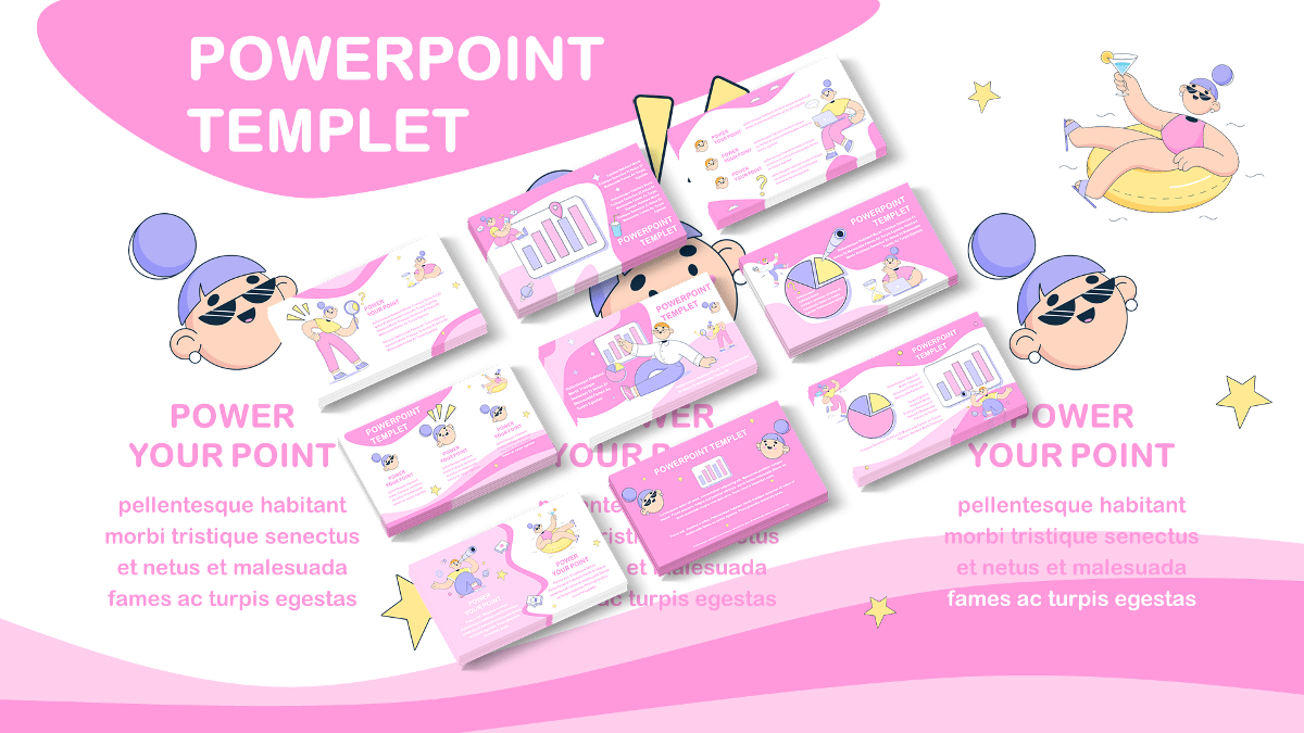 Pink Sweet Candy PowerPoint Template Free Download (10 Slides)