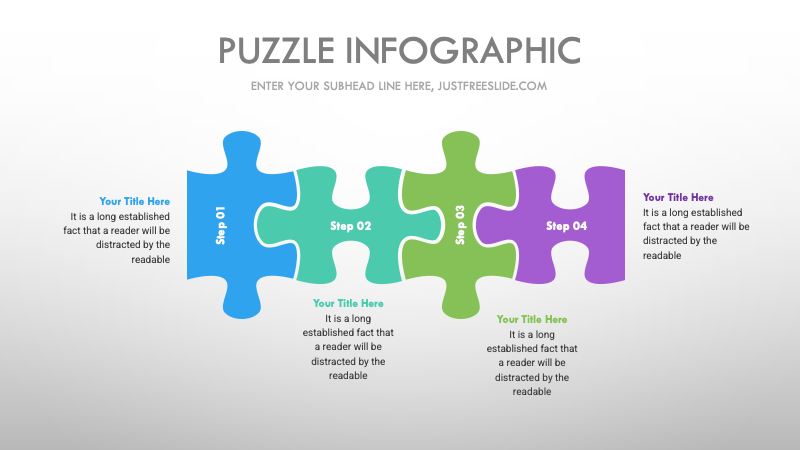 4 Step Puzzle PowerPoint Template