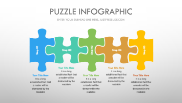 5 Step Puzzle PowerPoint Template