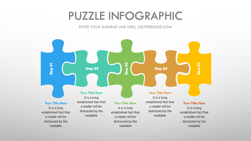 5 Step Puzzle PowerPoint Template