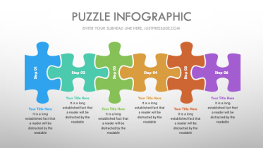 6 Step Puzzle PowerPoint Template
