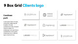 9 Box Grid PowerPoint Template - Client Logo