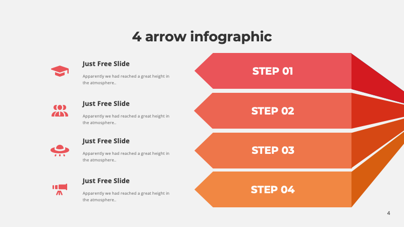 Arrow Infographic PowerPoint Template Free Download4