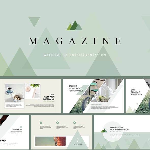 The Magazine theme is a minimal magazine slides template for PowerPoint. 