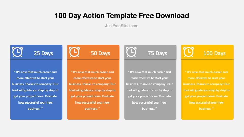 100 Day Action PowerPoint Template Free Download