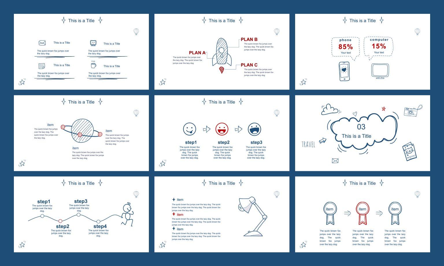 Creative Doodle PowerPoint Template Free Download [25 Pages] | Just ...