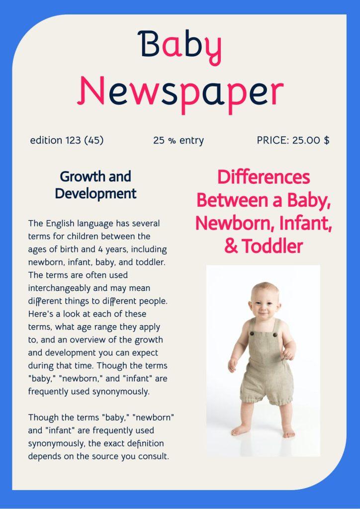 Preview of Free Cute Baby Newspaper Google Slides Template, our pick of best Free Vertical Newspaper Template for Google Slides