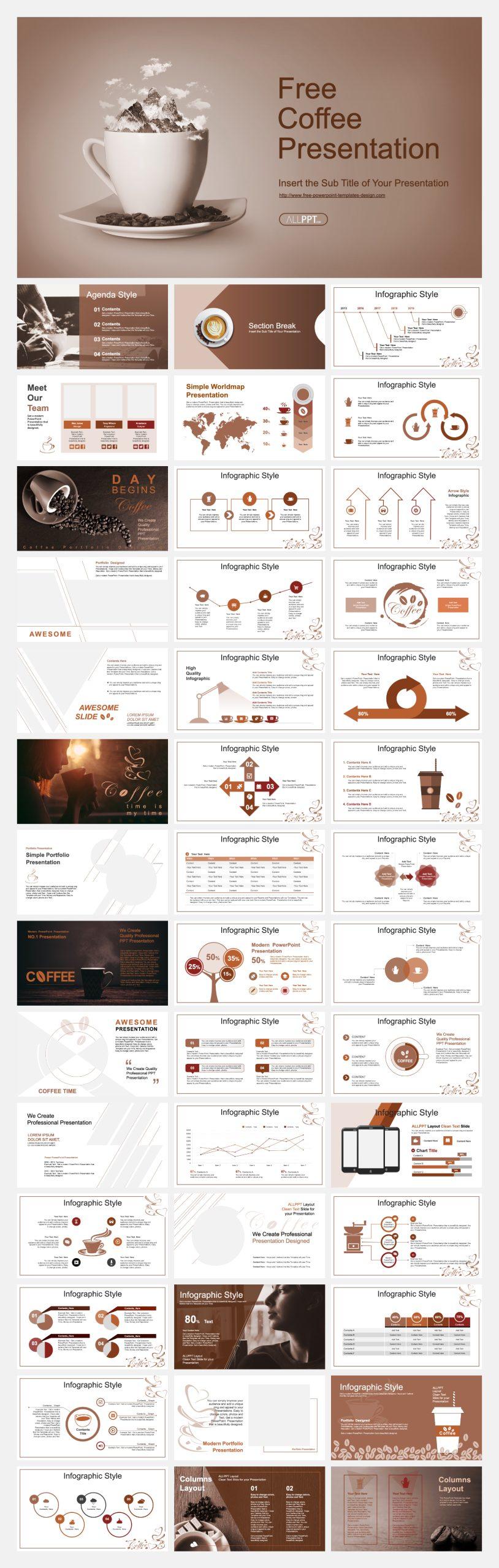 This is a preview of the Free Coffee PowerPoint Templates -coffee shop business plan PowerPoint template