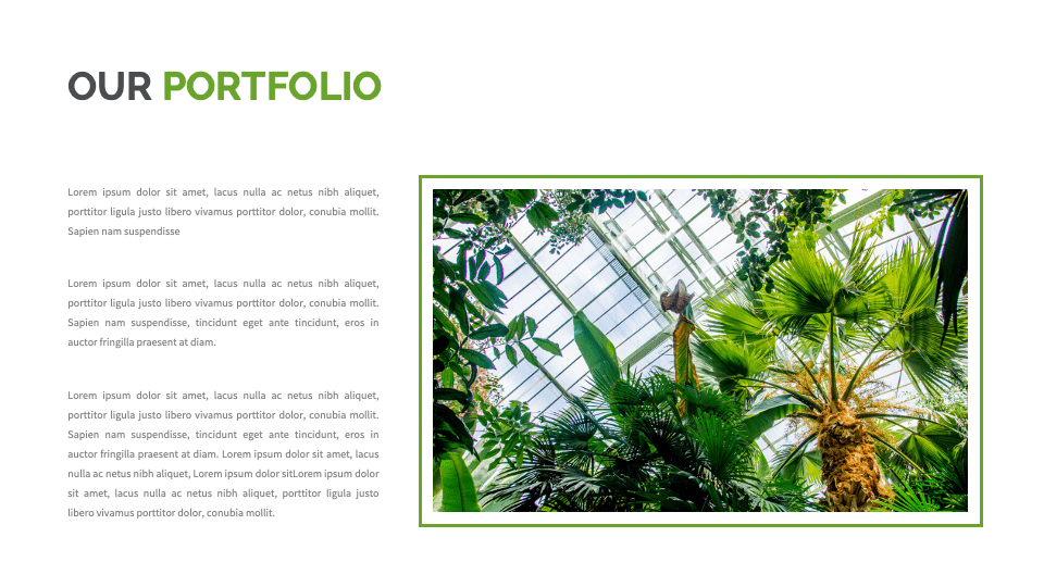 Portfolio slide of the Green Environment Presentation Template