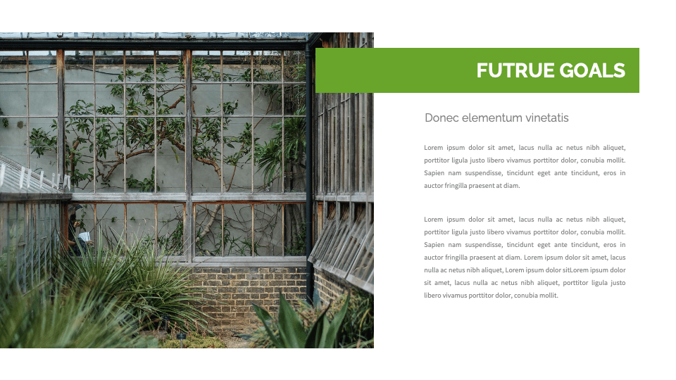 Single portfolio slide of the Green Environment Presentation Template