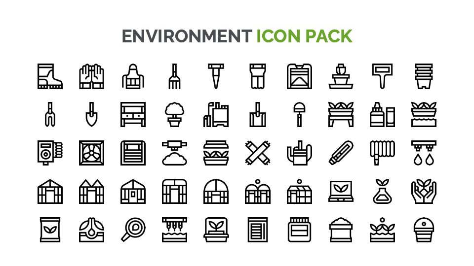 iconpack slide of the Green Environment Presentation Template
