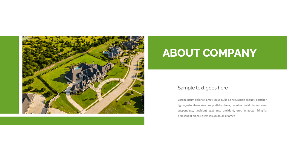 About company slide of the Green Environment Presentation Template
