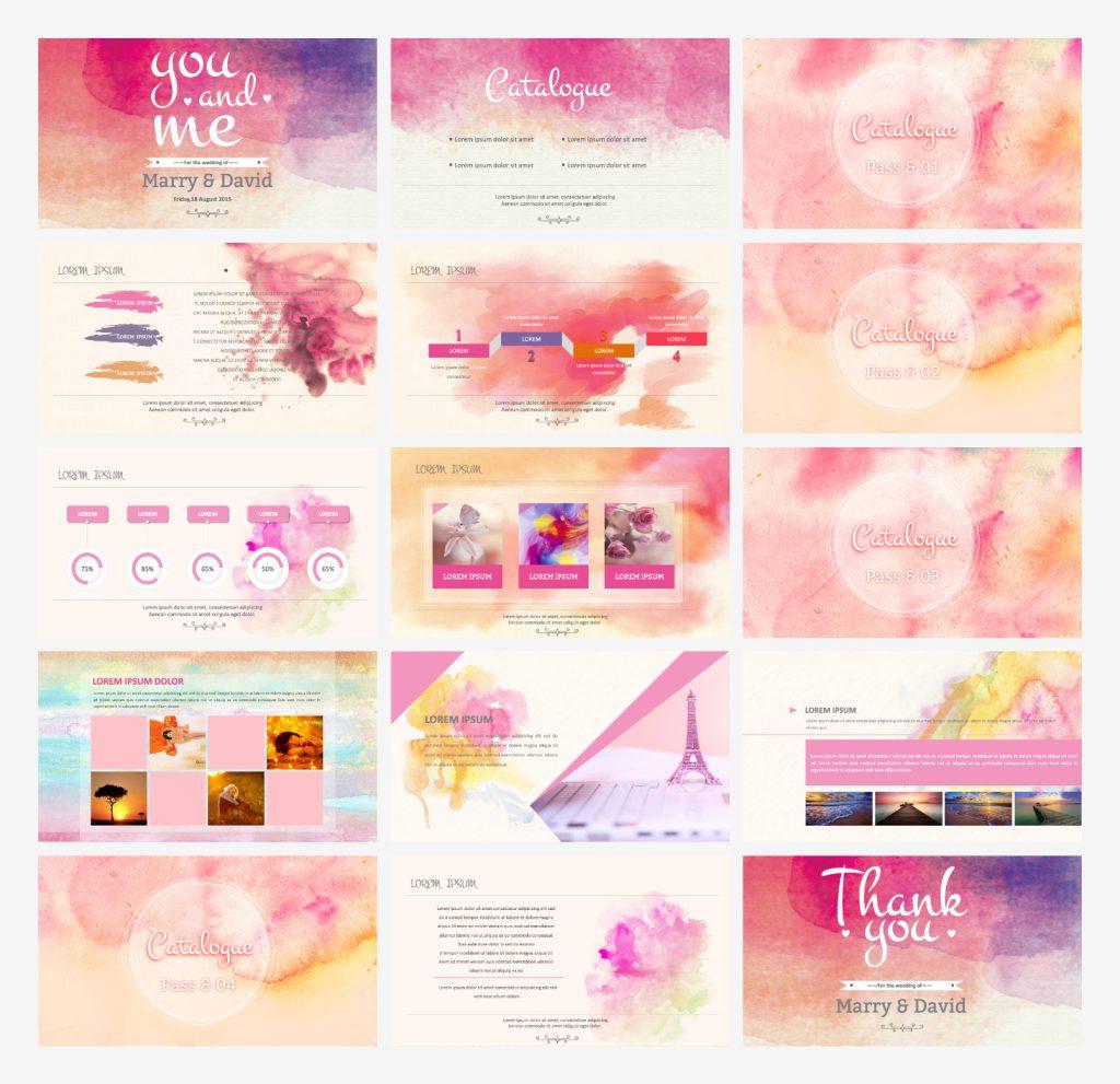 This is a screenshot of Marry & David Google Slides Wedding Template