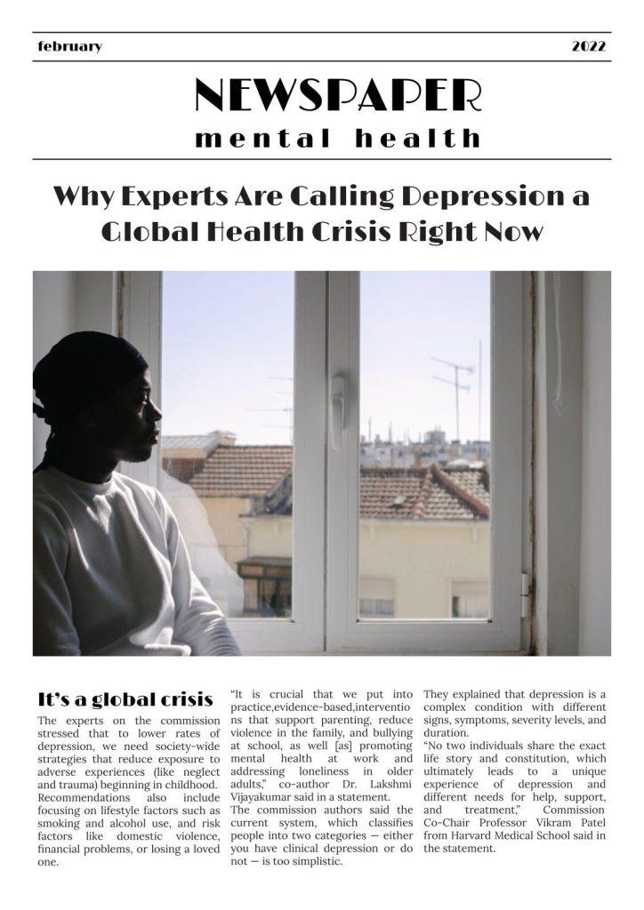 Preview of Mental Health Newspaper Google Slides Template, our pick of best Free Vertical Medical Newspaper Template for Google Slides