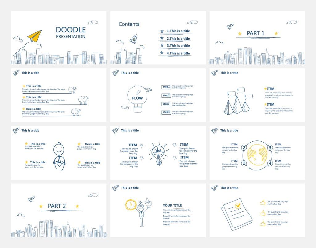 This is a screenshot of Multipurpose Doodle Presentation Template
