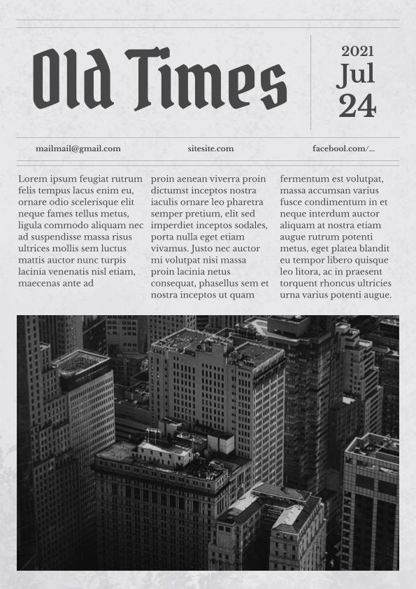 Preview of A4 Old Times Newspaper Google Slides Template, our pick of best Free Vertical Old Newspaper Template for Google Slides