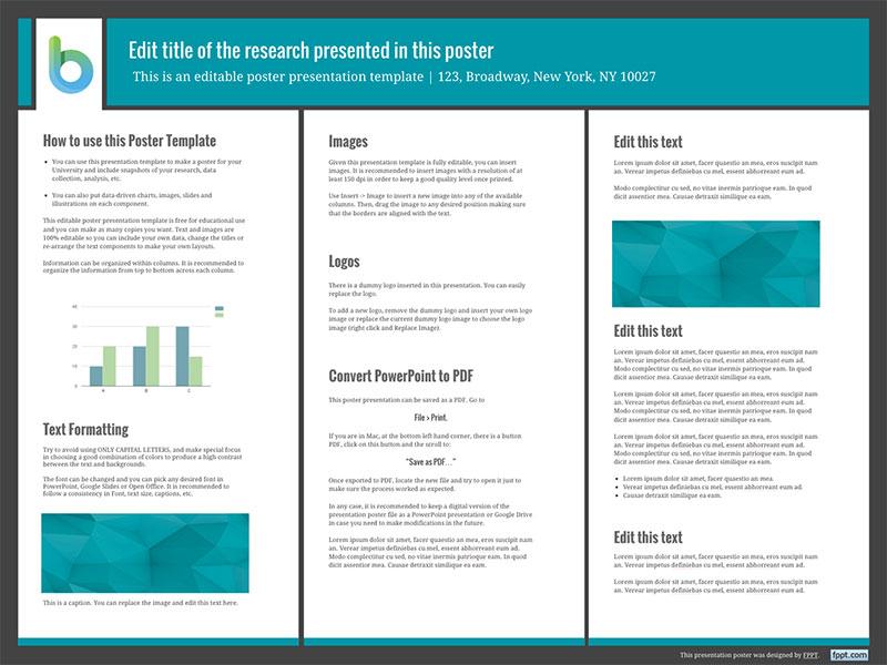 one page academic Research Poster Presentation Template