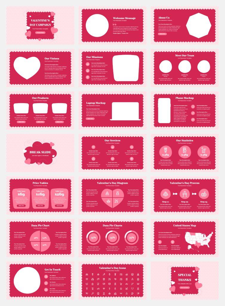 Preview of Valentine’s Day Campaign Google Slides Template