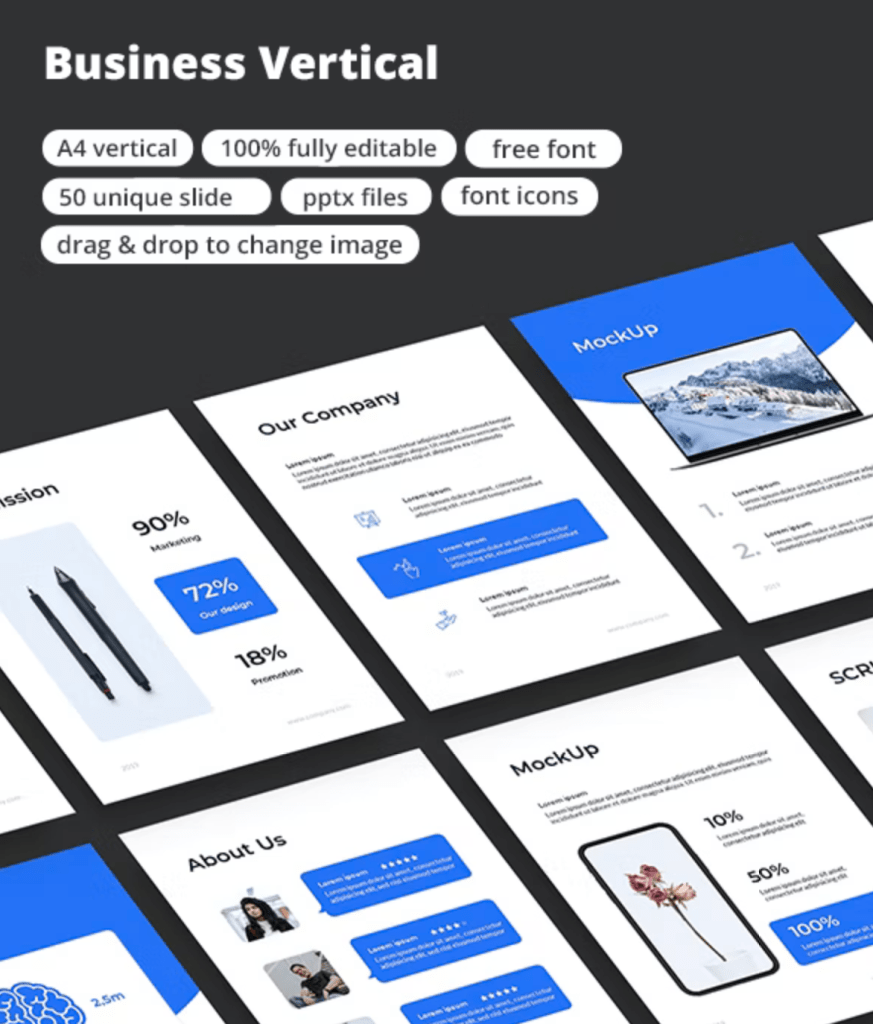 Preview of Business A4 Vertical Google Slides Template