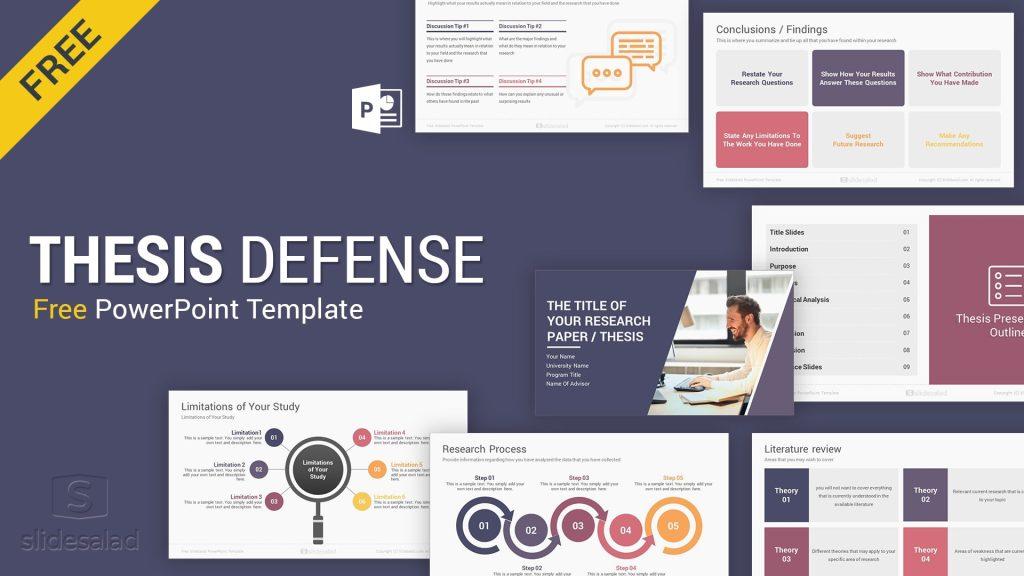 Master’s Thesis Defense Free PowerPoint Template is one of the best research proposal templates.
