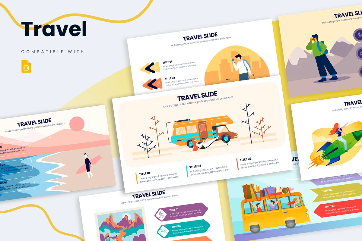 Preview of Cartoon Travel Google Slides Template