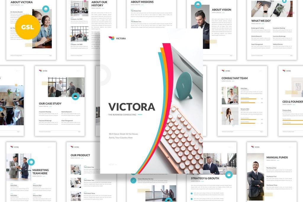 Preview of Victora - Business Consuting A4 Google Slides