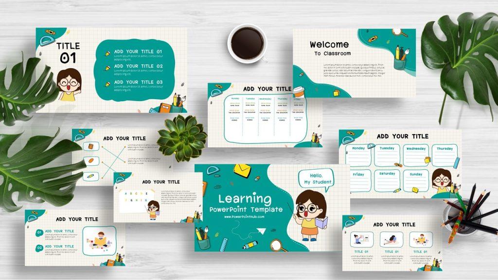 Preview of Learning Cute PowerPoint Template for Teachers