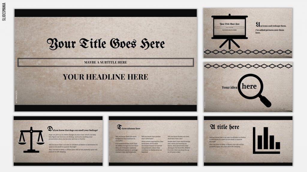 Preview of MacCarthy Google Slides Template, our pick of best Free Vintage Newspaper Template for Google Slides