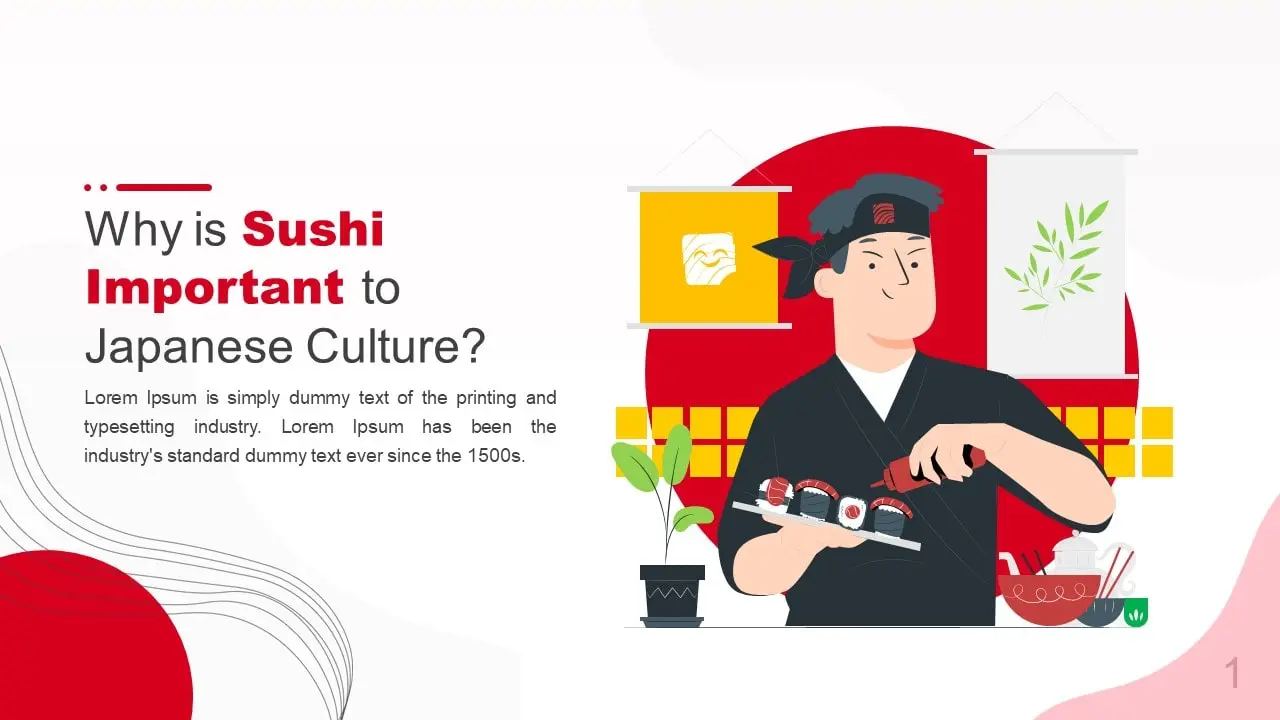 Preview of Sushi Free Japanese Food PowerPoint Template