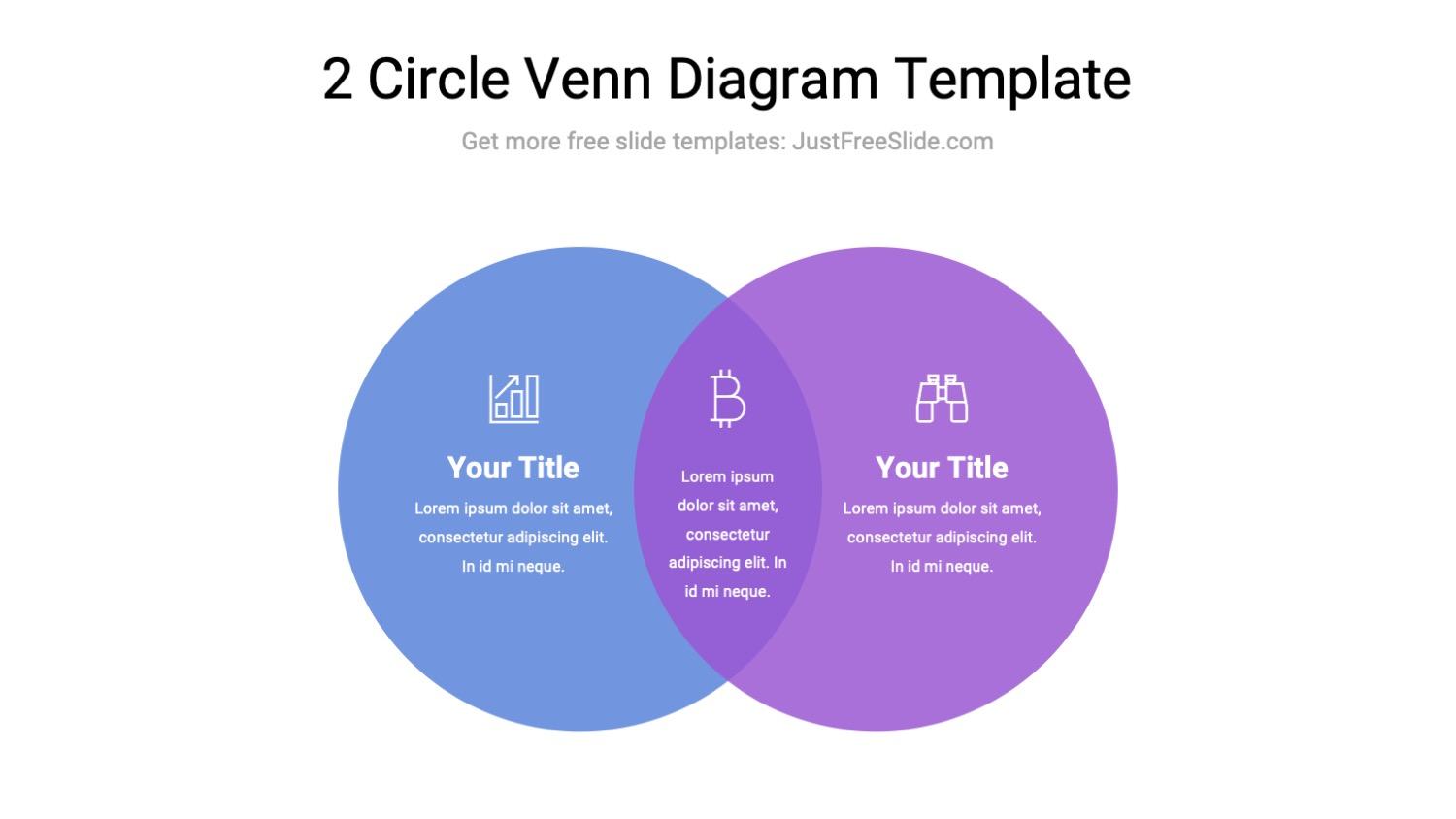 2 Circle Venn Diagram PPT and Google Slides Template
