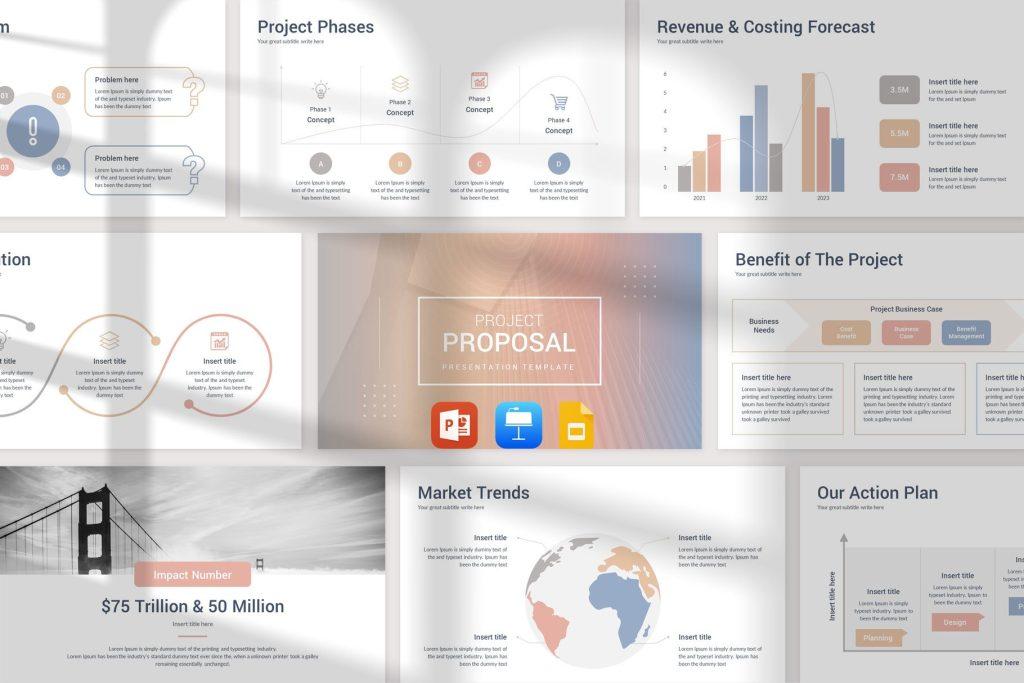 Clean Project Proposal PowerPoint Template preview