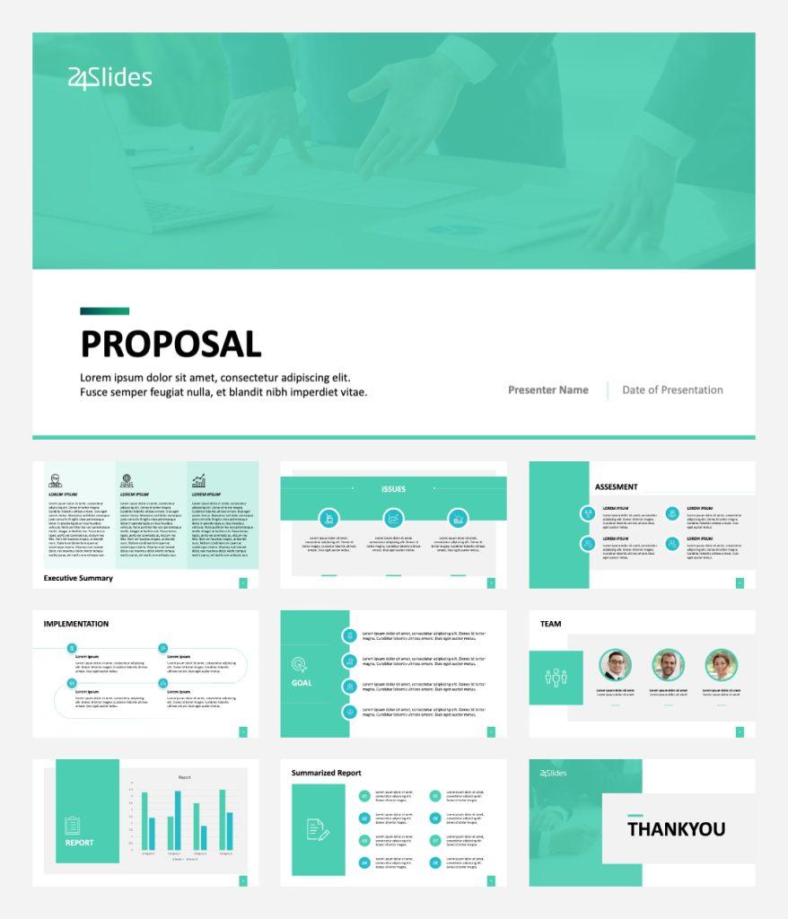This is a preview of Corporate Project Proposal Presentation, our pick of the best free project proposal presentation templates for PowerPoint