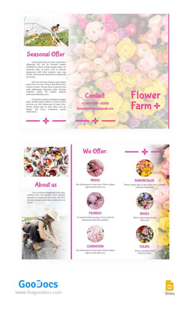 Flower Farm Leaflet Google Slides template