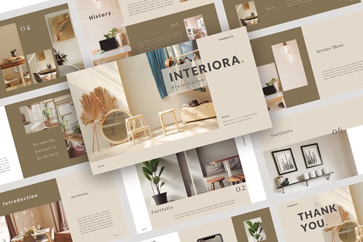 Preview of Free Clean Interiora Modern Presentation Template