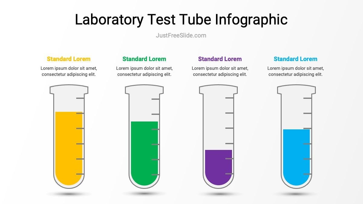 Laboratory Test Tube Infographics for Google Slides and PowerPoint