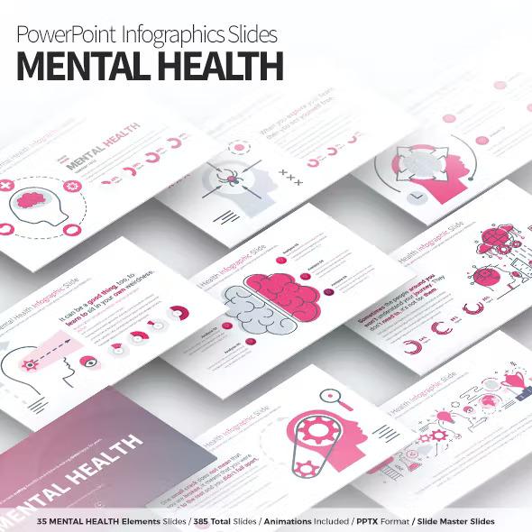 Preview of MENTAL HEALTH - PowerPoint Infographics Slides