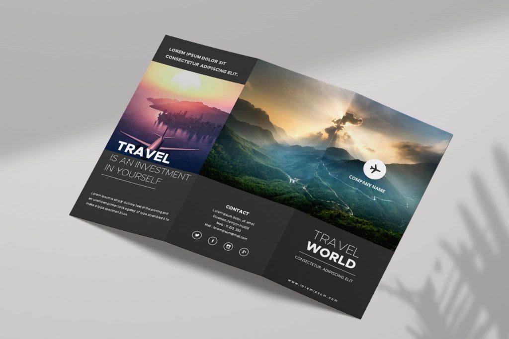 Trifold Travel Brochure Google Slides template