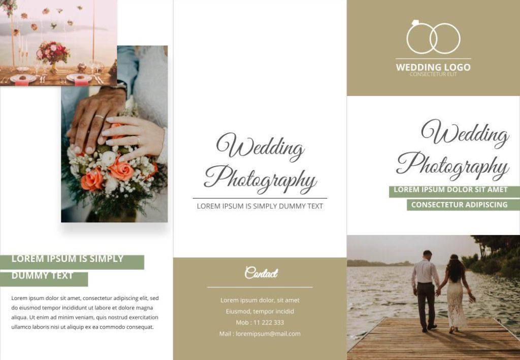 Preview of Trifold Wedding Leaflet template for Google Slides