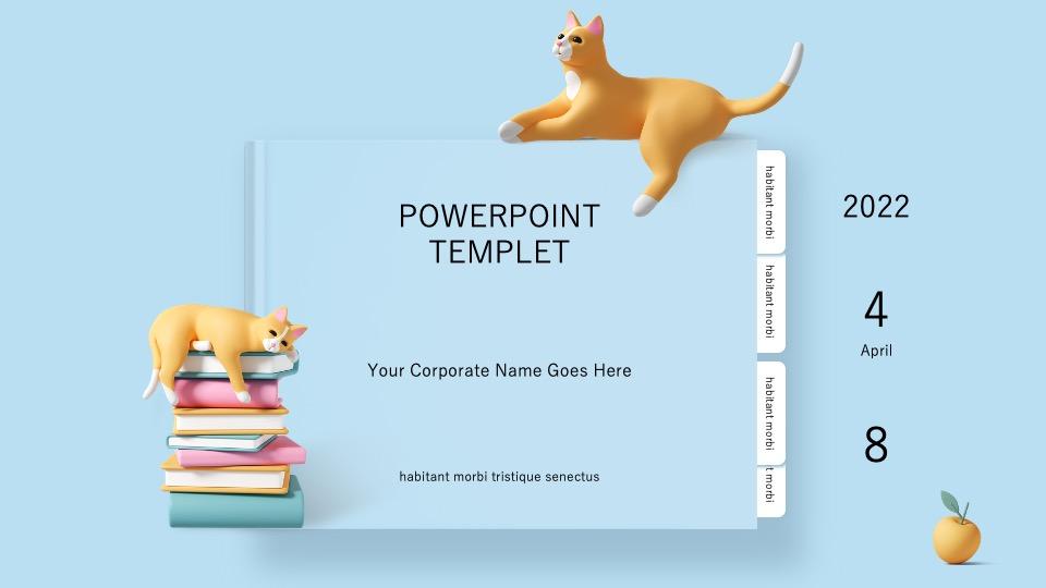 Cute 3D Notebook PowerPoint template Free Download