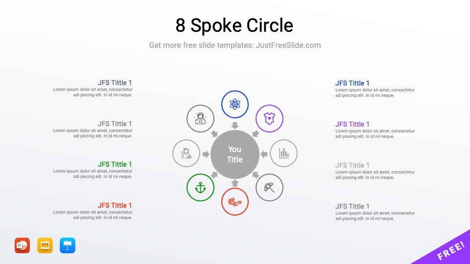 8 Spoke Circle Diagram Template for PowerPoint, Google Slides, and Keynote