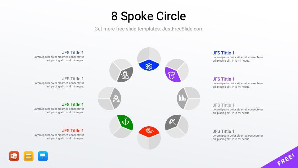 Free 8 spoke circle diagram template with icon