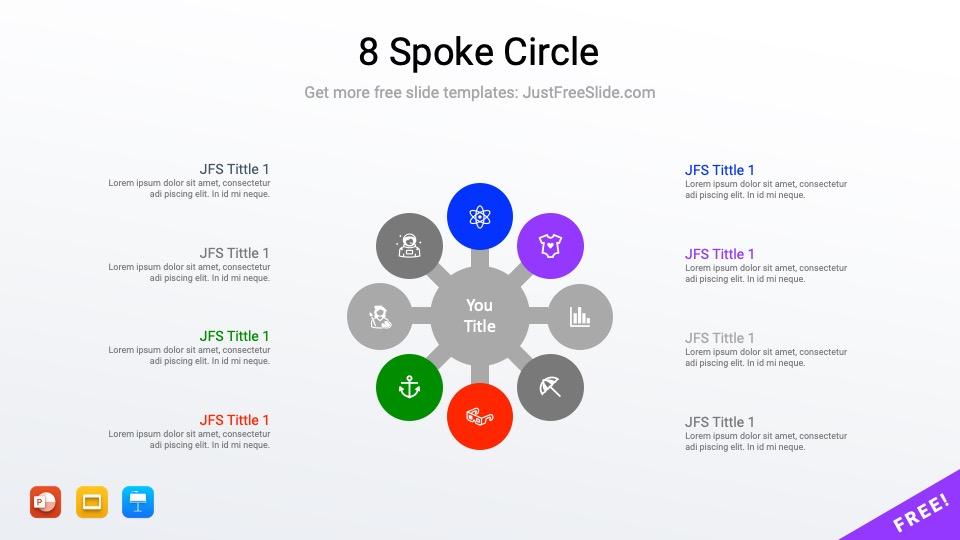 Free connected 8 hub and spoke circle diagram template