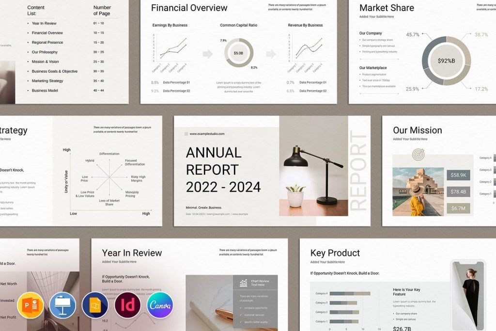 Annual Report Presentation Template, our pick of best annual report Google Slides templates