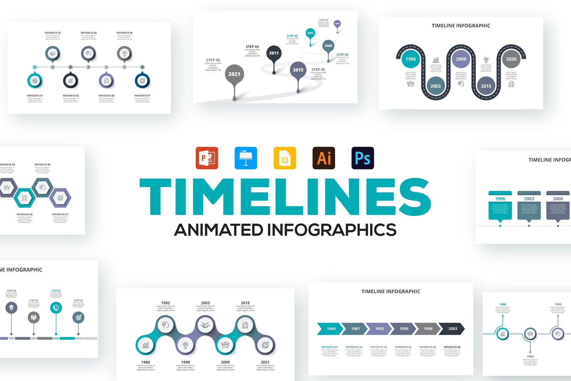 Free Animated PowerPoint Timelines Infographics - Just Free Slide