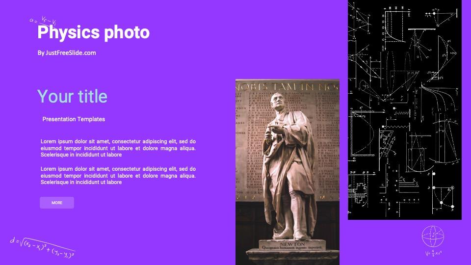 photo album slide of Free Physics PowerPoint Template