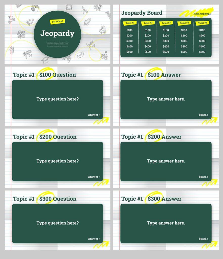 Jeopardy for school Google Slides Template