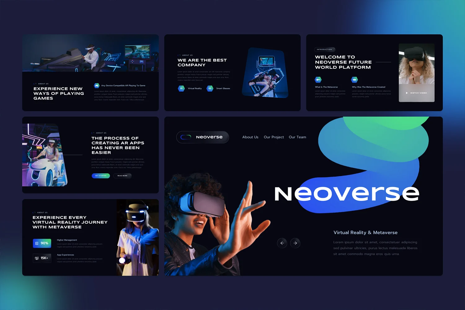 Neoverse technology presentation template for virtual reality & metaverse