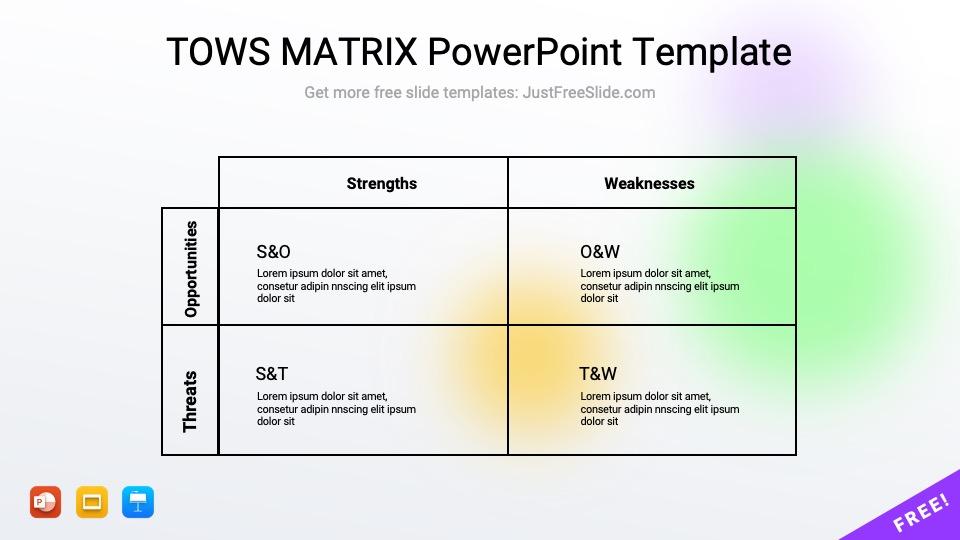 TOWS MATRIX PowerPoint Template