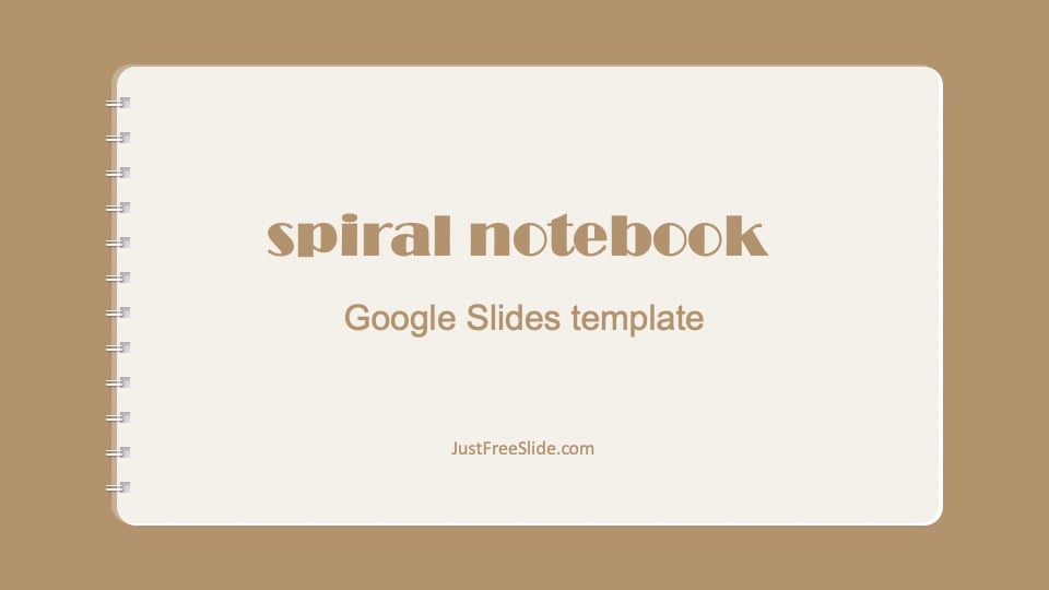 Cover page - Free Spiral Notebook Google Slides Template