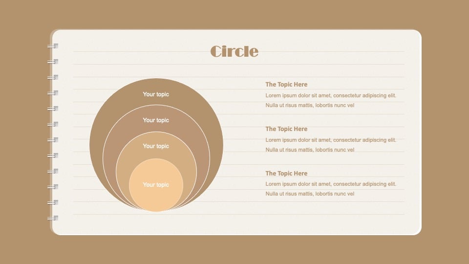 Circle infographic - Free Spiral Notebook Google Slides Template